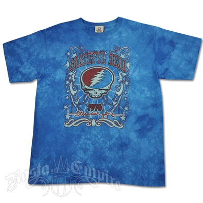 Grateful Dead 1976 SYF Blue Tie Dye T-Shirt - Men's