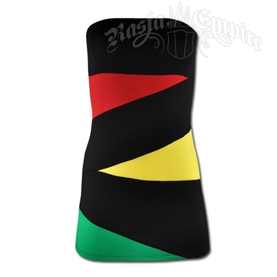 Rasta and Reggae Strapless Top With Waves