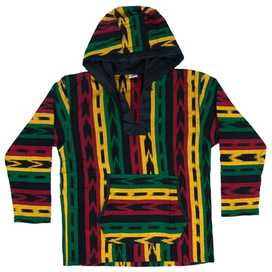 Rasta and Reggae Allover Hooded Poncho