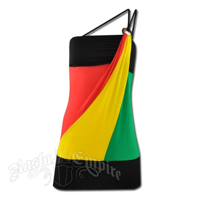 Rasta and Reggae Mini Over One Shoulder Strap Dress