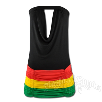Rasta and Reggae Mini Tube Top Dress with Ruching