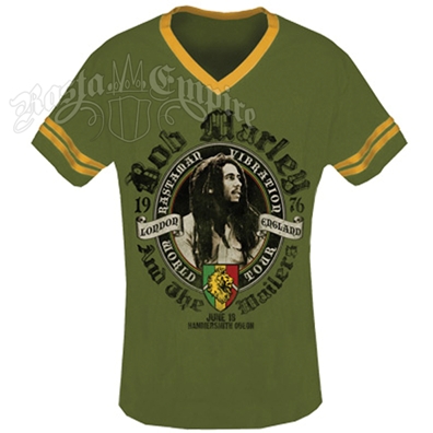 Bob Marley Rastaman Vibration London Green/Mustard Soccer Shirt - Men's