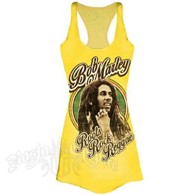 Bob Marley Roots Rock Reggae Banana Racer Back Tank Women's