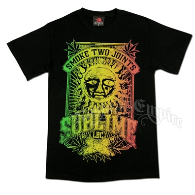 Sublime Rasta Smoke Two Joints Black T-Shirt – Men’s