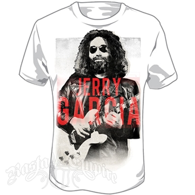 Jerry Garcia Shades and Guitar White T-Shirt - Men's