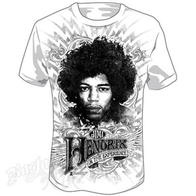 Jimi Hendrix Wing Emblem White T-Shirt – Men’s