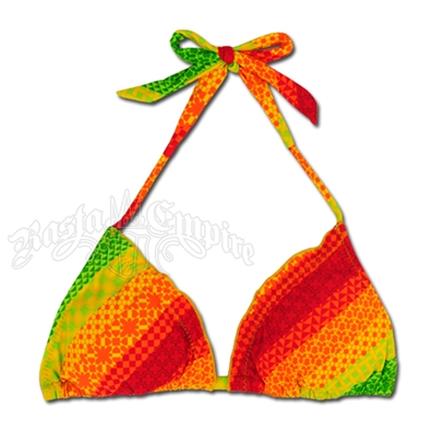 Rasta Jamaica Mon Cupcake Ruffle Bikini Top