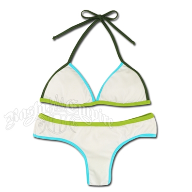Pastel Triangle Top & Bottom Bikini Swimsuit