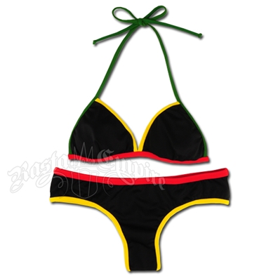 Rasta Triangle Top & Rasta Bottom Bikini Swimsuit