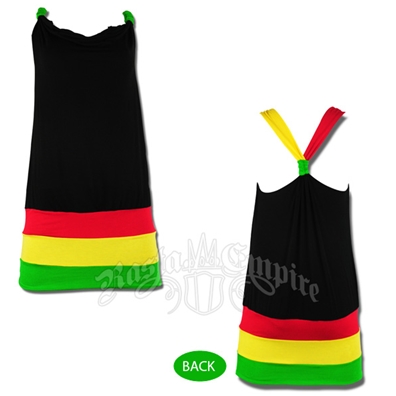 Rasta and Reggae Bungee Cross Back Short Dress