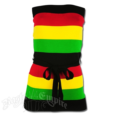 Rasta and Reggae Multi Stripe with Belt Knit Tube Top