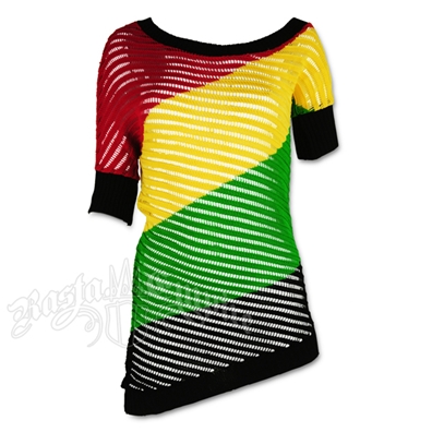 Rasta and Reggae Unbalanced Tunic Top