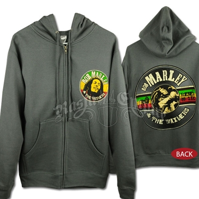 Bob Marley & The Wailers Rebel Music Record Charcoal Zip Hoodie - Men's
