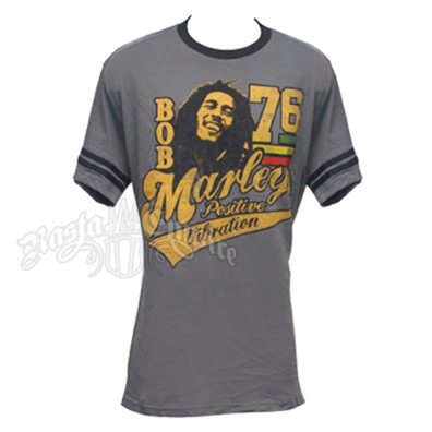 Bob Marley Positive Vibration 76 Ashpalt/Coal Soccer Shirt - Men's