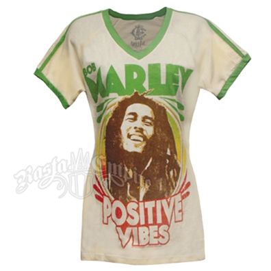 Bob Marley Positive Vibes FrenchVan/Green Soccer Jersey - Women's