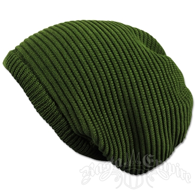 Solid Olive Oversized Beanie Cap