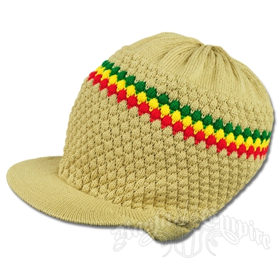 Rasta Band Brim Headwear - Khaki