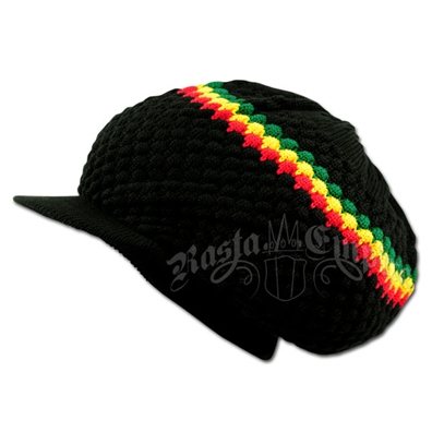 Rasta Band Brim Headwear - Black