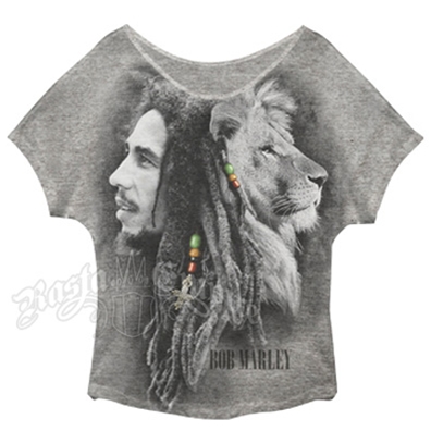 Bob Marley Profile Grey Dolman T-Shirt - Women’s
