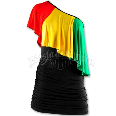 Rasta Reggae Jamaican Bob Marley Dresses Skirts Rastaempire Rasta And Reggae Ruffle One Shoulder Short Dress