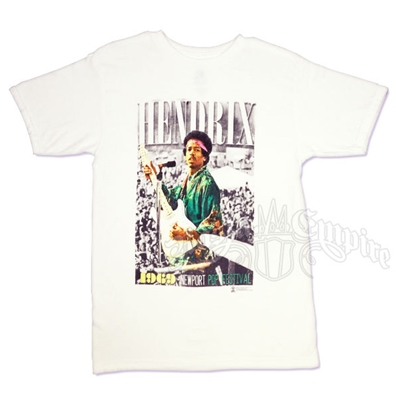 Jimi Hendrix Newport White T-Shirt - Men's