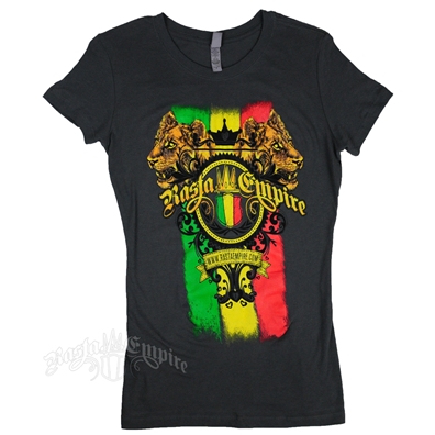 RastaEmpire Logo and Lioness Charcoal T-Shirt - Women's