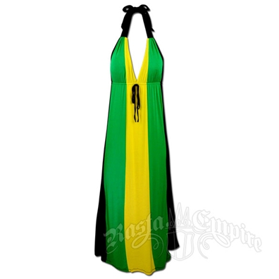 Black Halter Dress on Jamaican Long Halter Dress With Tie   Rastaempire Com