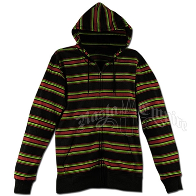 Rasta Striped Lightweight Hoodie - Men's