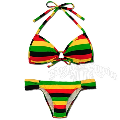 Rasta & Reggae Keyhole Top and Rio Bottom Bikini Swimsuit