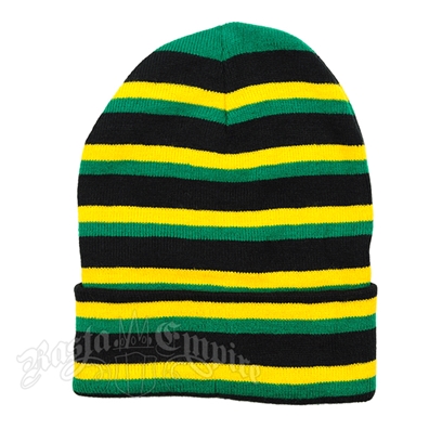 Jamaican Colors Beanie Hat - Black/Rasta