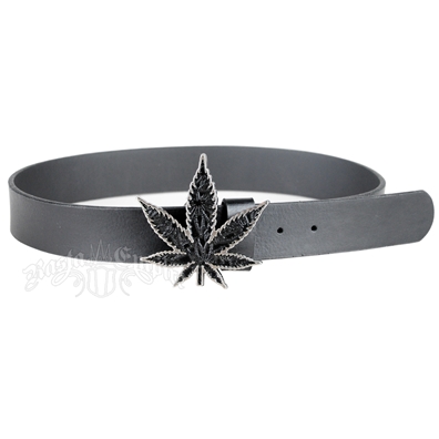 Fibbia Cintura Metallo Nero Foglia Di Cannabis Marijuana Metal NEW UNUSED