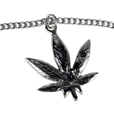 Silver Pot Leaf Necklace