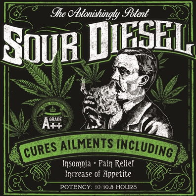 Seven Leaf Sour Diesel Strain Sticker