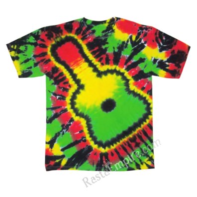Rasta Guitar Tie Dyed Short Sleeve T-Shirt - Men's SS