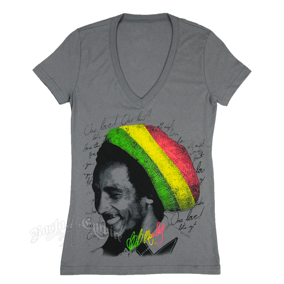Bob Marley womens rasta colors t-shirt wholesale