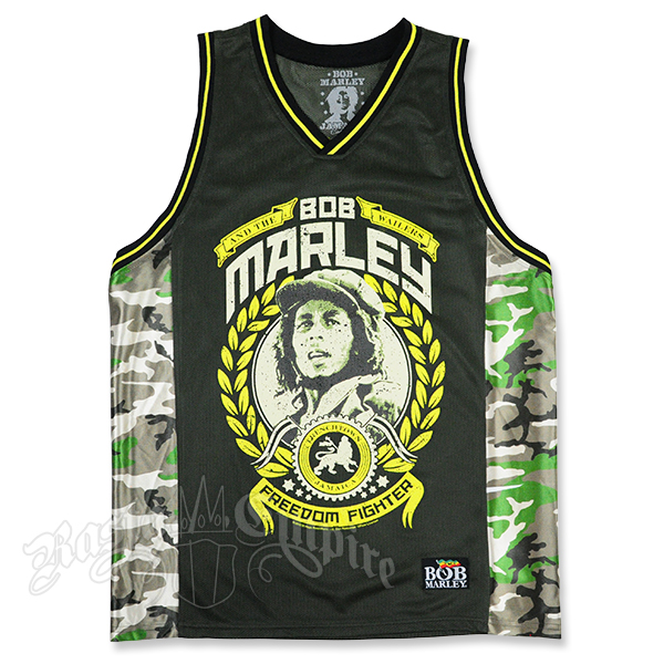 Bob Marley freedom fighter camo baseketball jersey Men's
