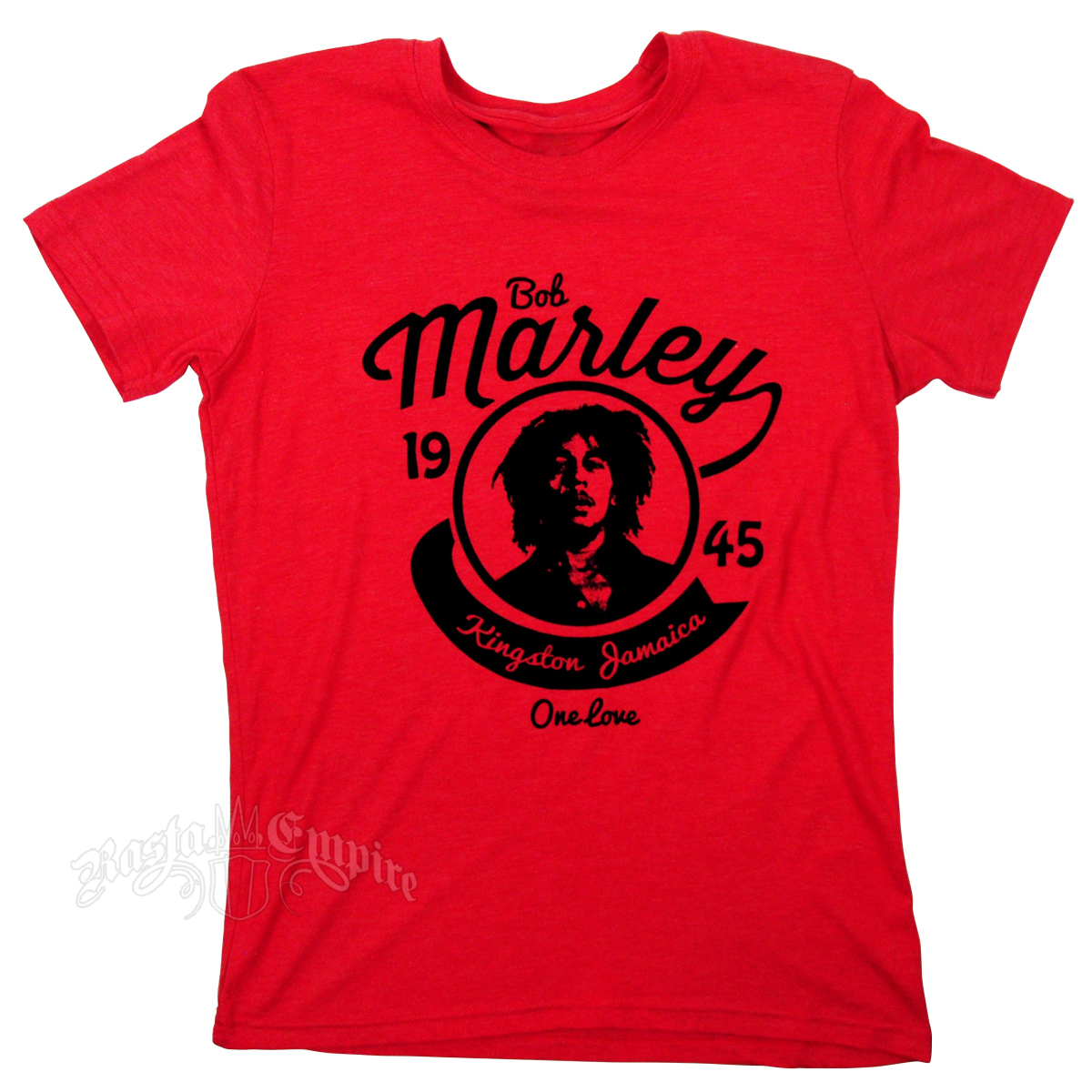 Daughter tissue seaweed Bob Marley 1945 One Love Heather Red T-Shirt - Men's @ RastaEmpire.com