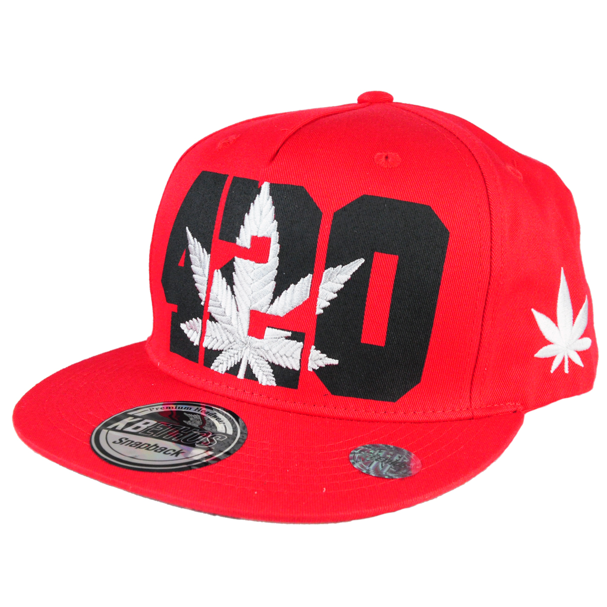 420 Pot Leaf Hat Red