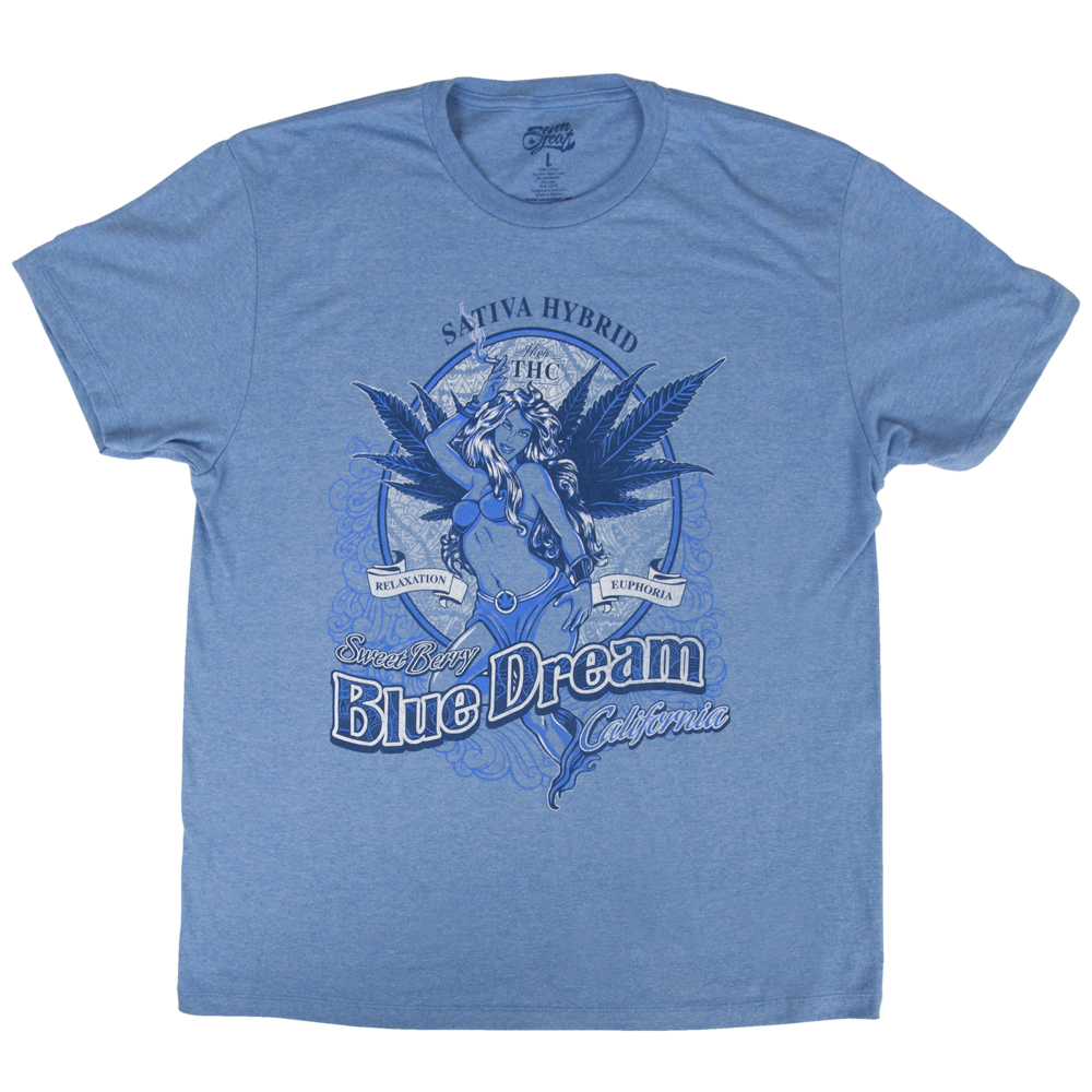 Seven Leaf Blue Dream Strain Light Blue T-Shirt – Men's