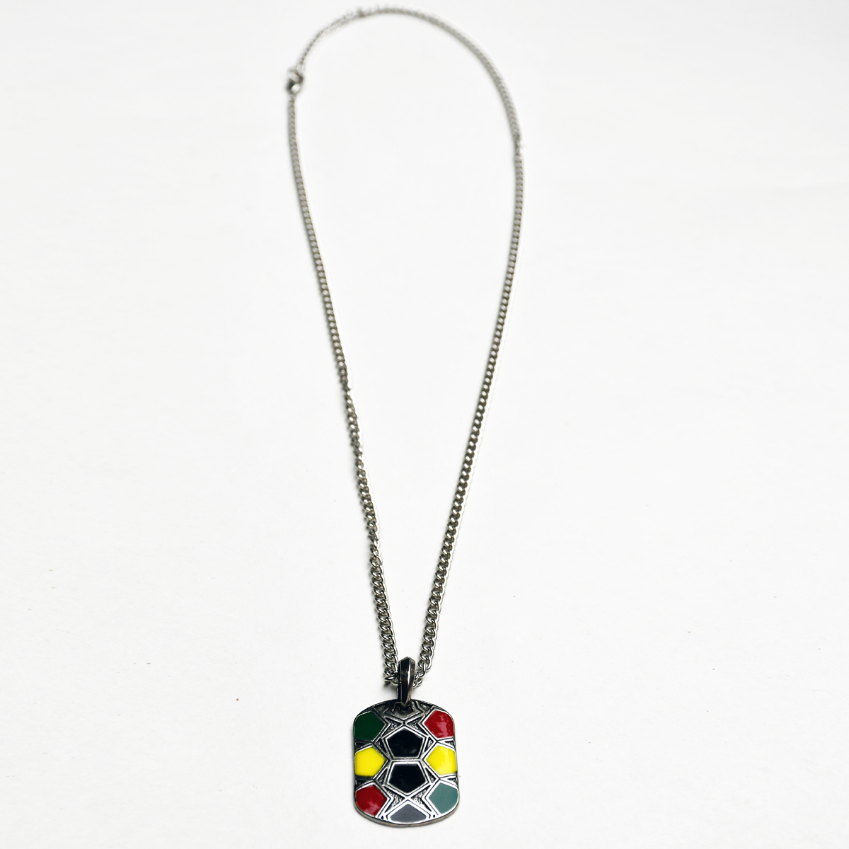 Rasta Charm Dog Tag Necklace at RastaEmpire