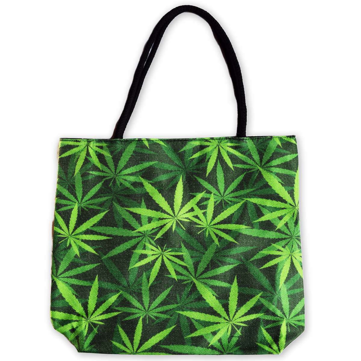 Single Cannabis Marijuana Leaf Weed Green Black Duvet Cover Quilt