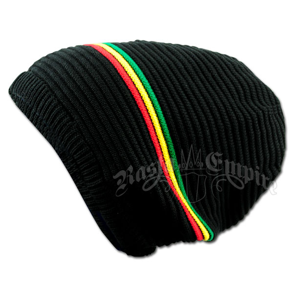 via handikap Antarktis Oversized Beanie Cap - Black/Rasta Stripe @ RastaEmpire.com