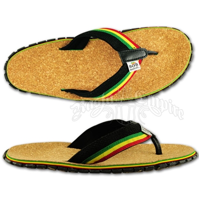 Bob Marley CorkHemp Black Sandals â Menâs