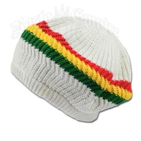 Rasta Stripes and White Tam Headwear