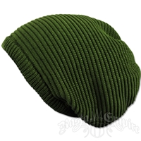 Solid Olive Oversized Beanie Cap 