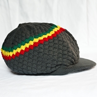 Rasta Band Brim Headwear - Gray