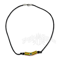 Rasta Leaf Wax Cord Necklace