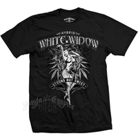 Seven Leaf White Widow Strain Black T-Shirt – Men’s 