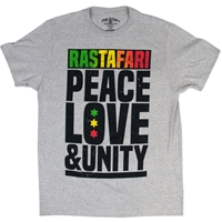 Rastafari Peace Love & Unity Heather Grey T-shirt - Men's