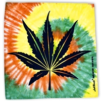 Rasta Tie Dye Cannabis Leaf Bandana